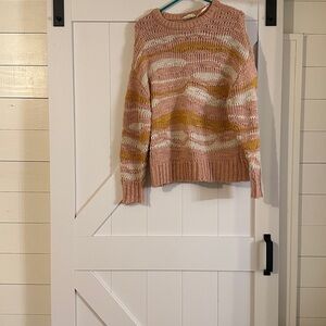 Striped Pink and Yellow Women's Sweater
